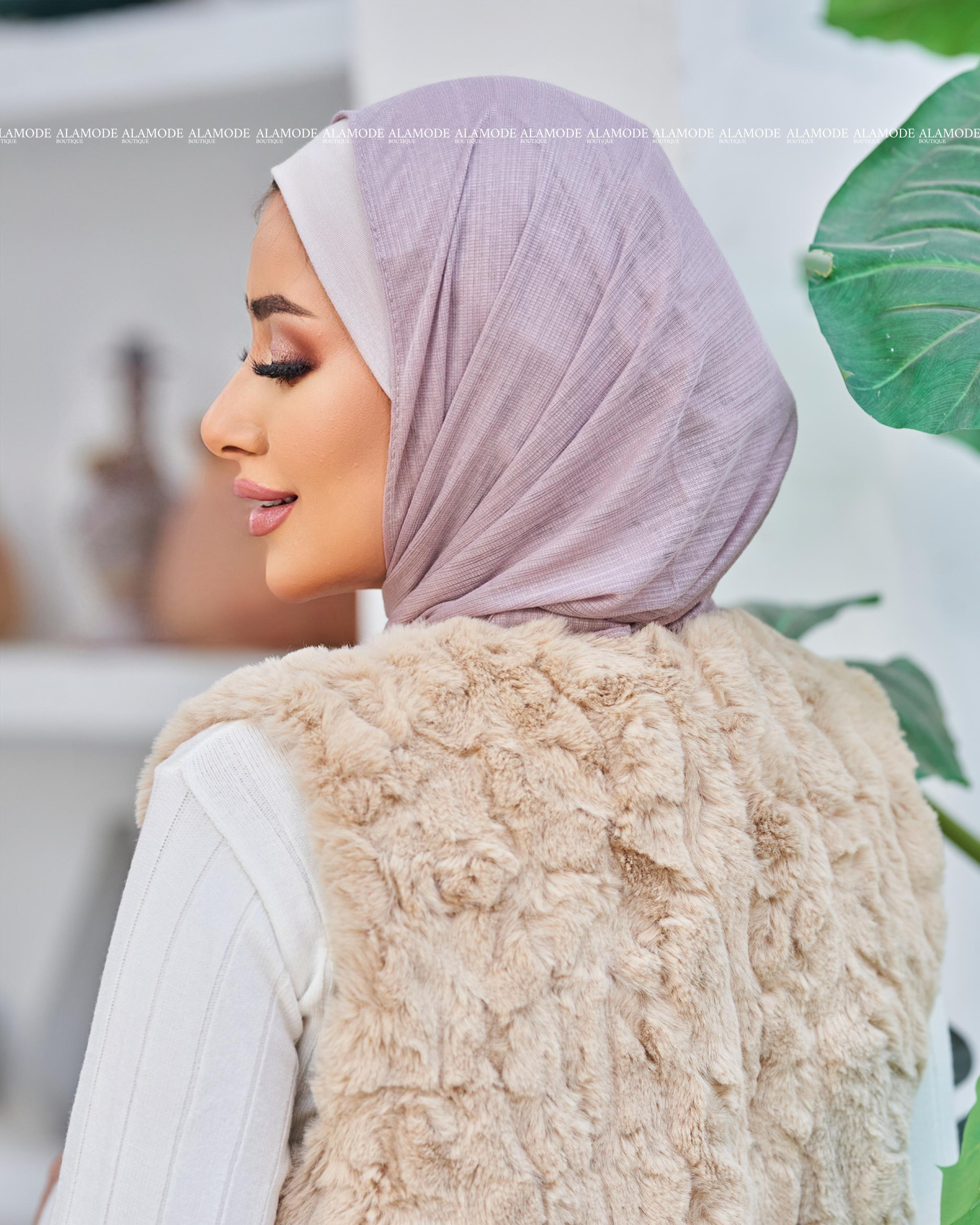 Purple Grey Easy Scarf