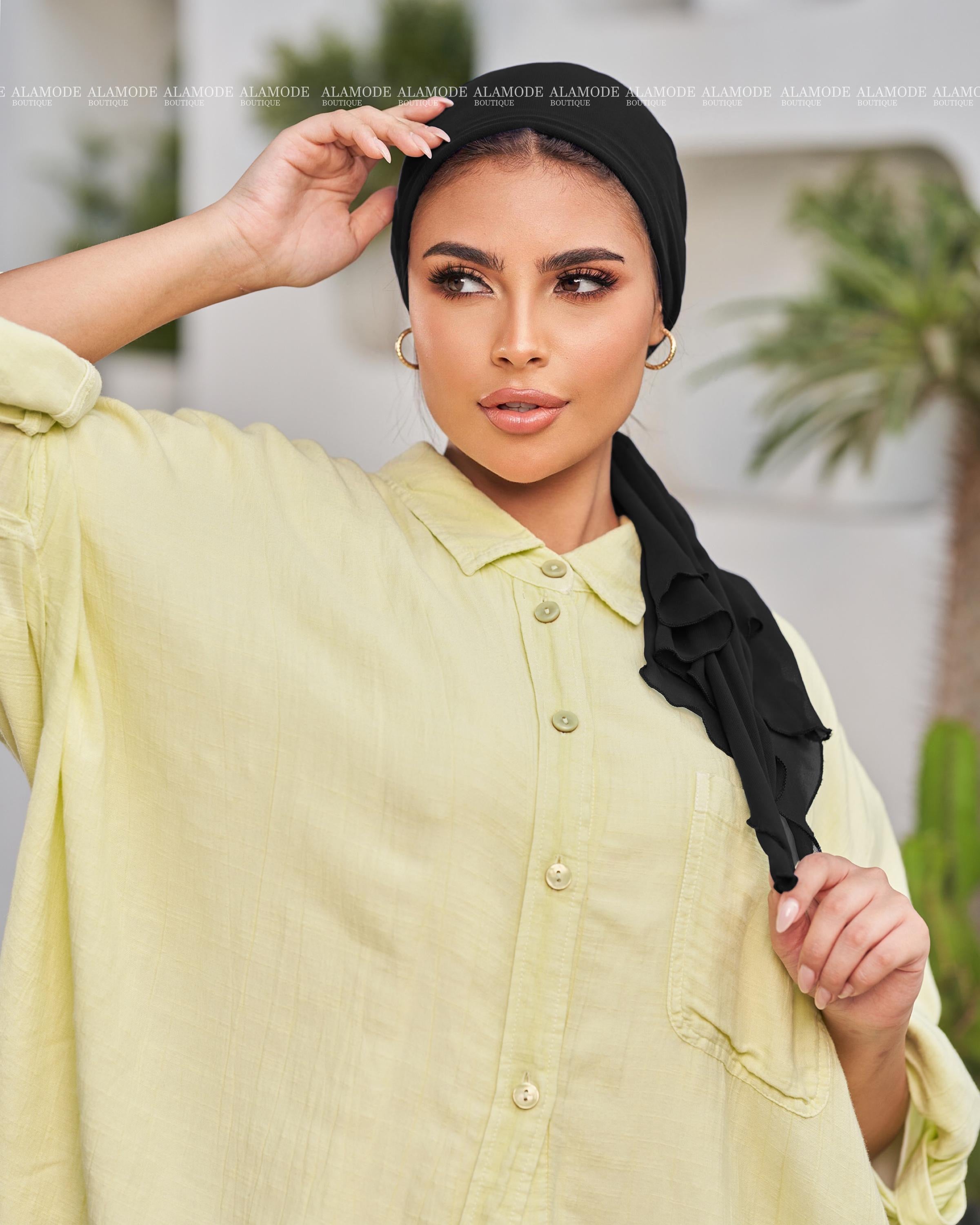 Black Chiffon Mini Tie