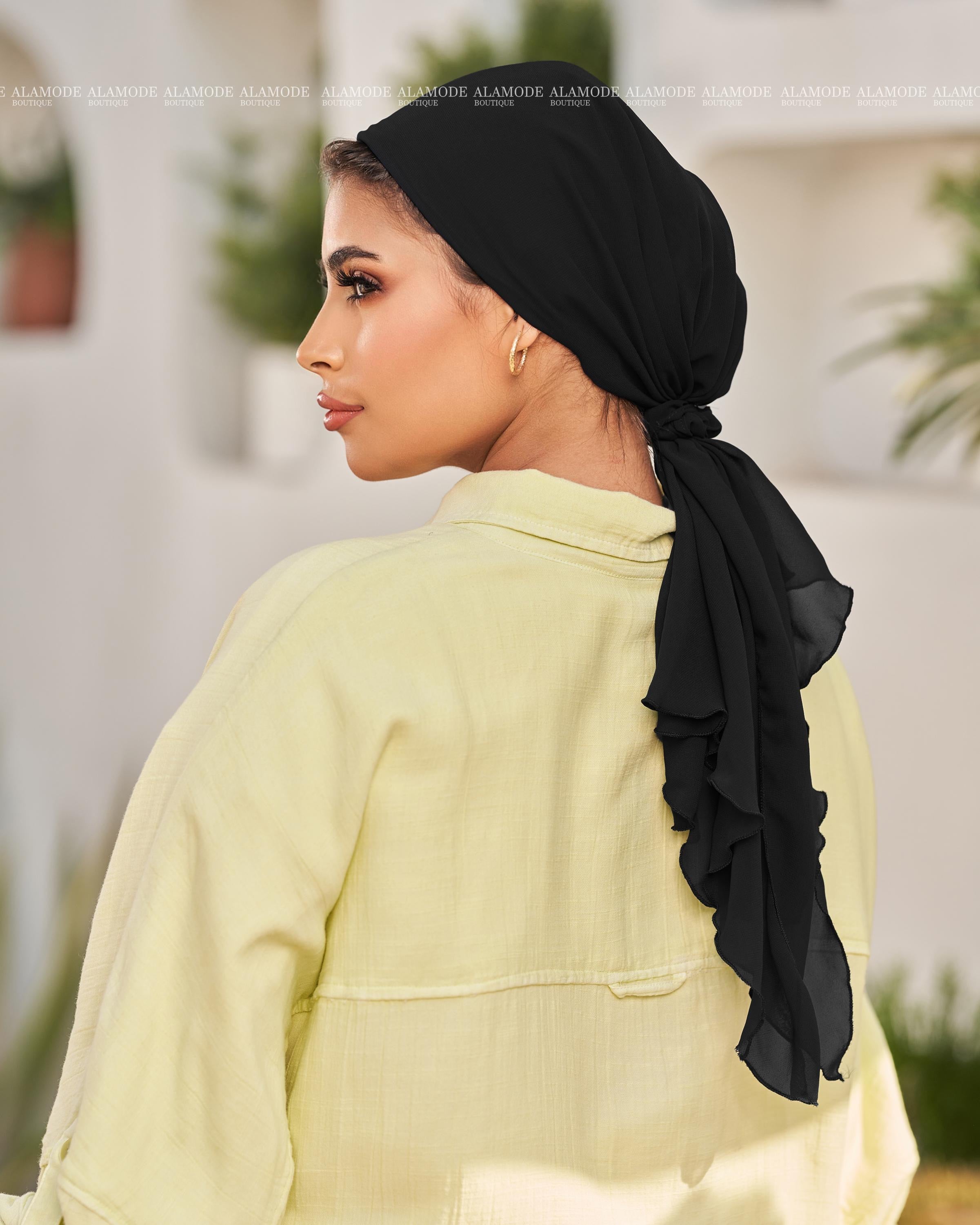 Black Chiffon Mini Tie
