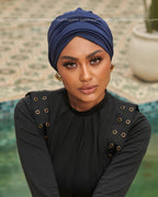 Navy Blue Swim Linked Drapped