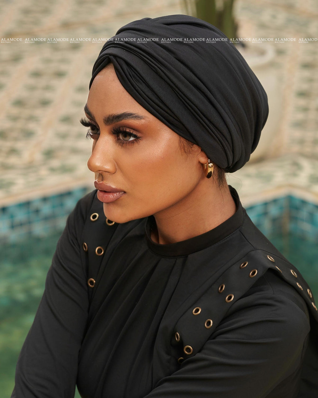 Black Swim Linked Drapped