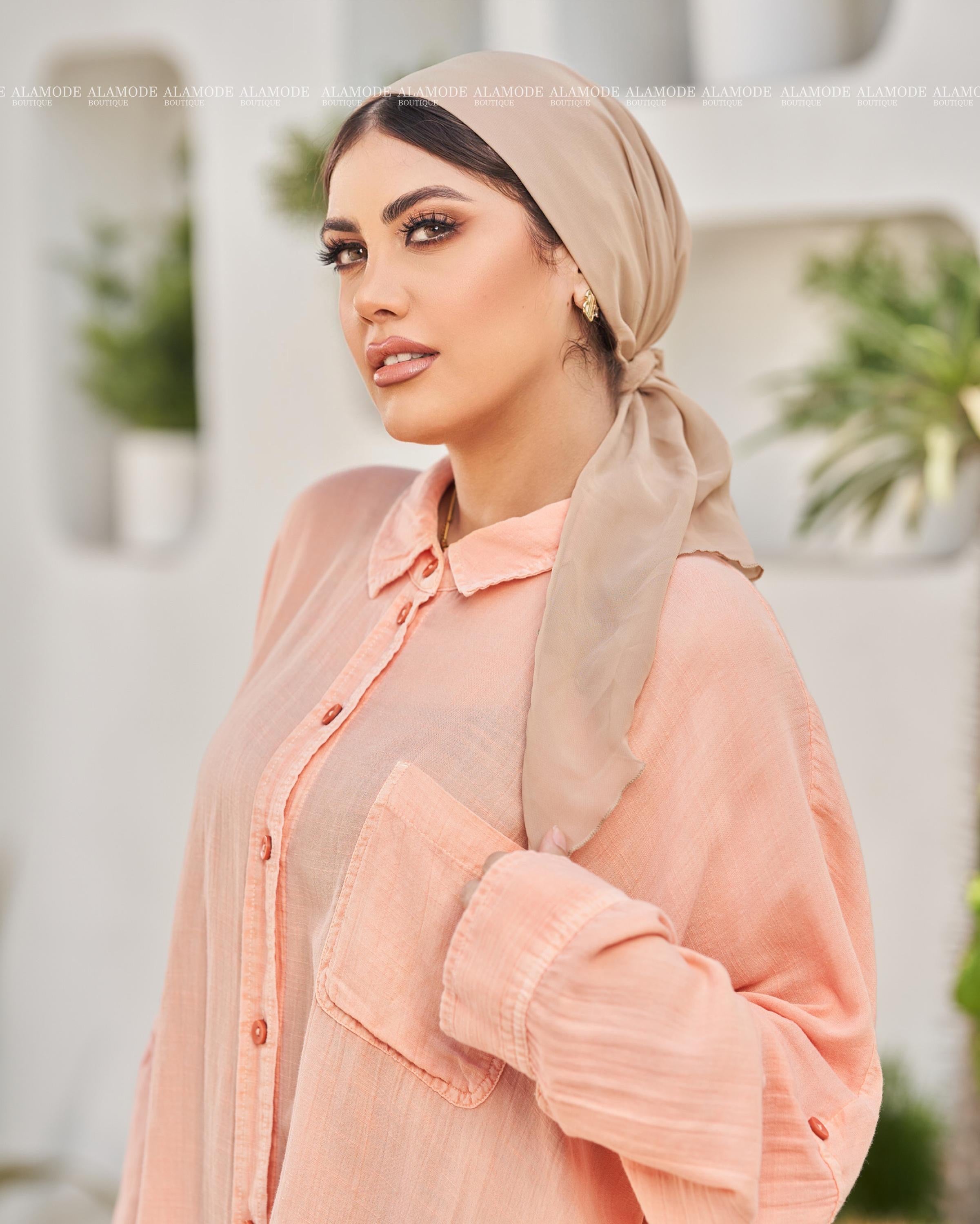 Light Beige Chiffon Mini Tie