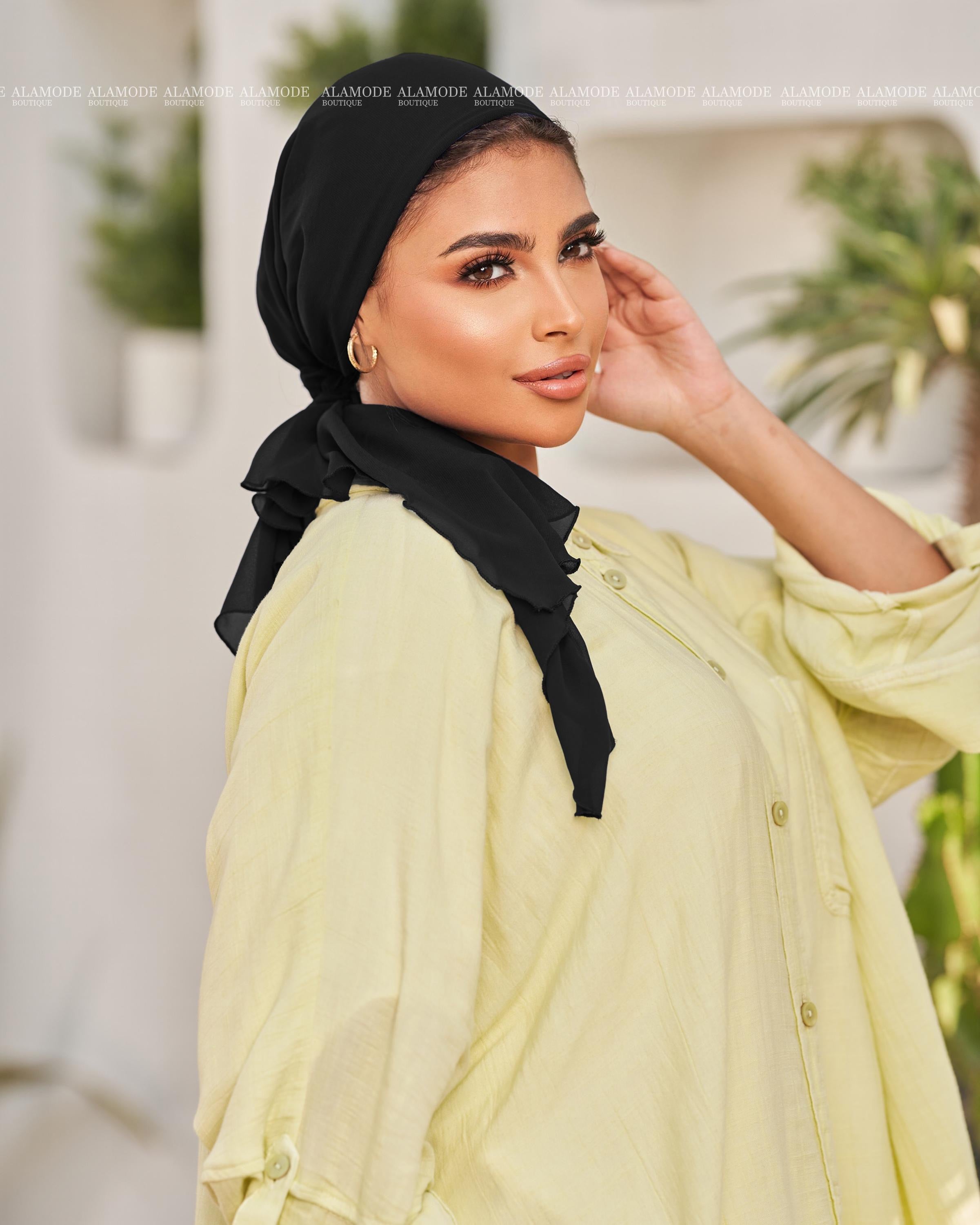 Black Chiffon Mini Tie