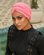 Coral Pink Swim Linked Drapped