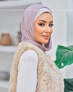 Purple Grey Easy Scarf