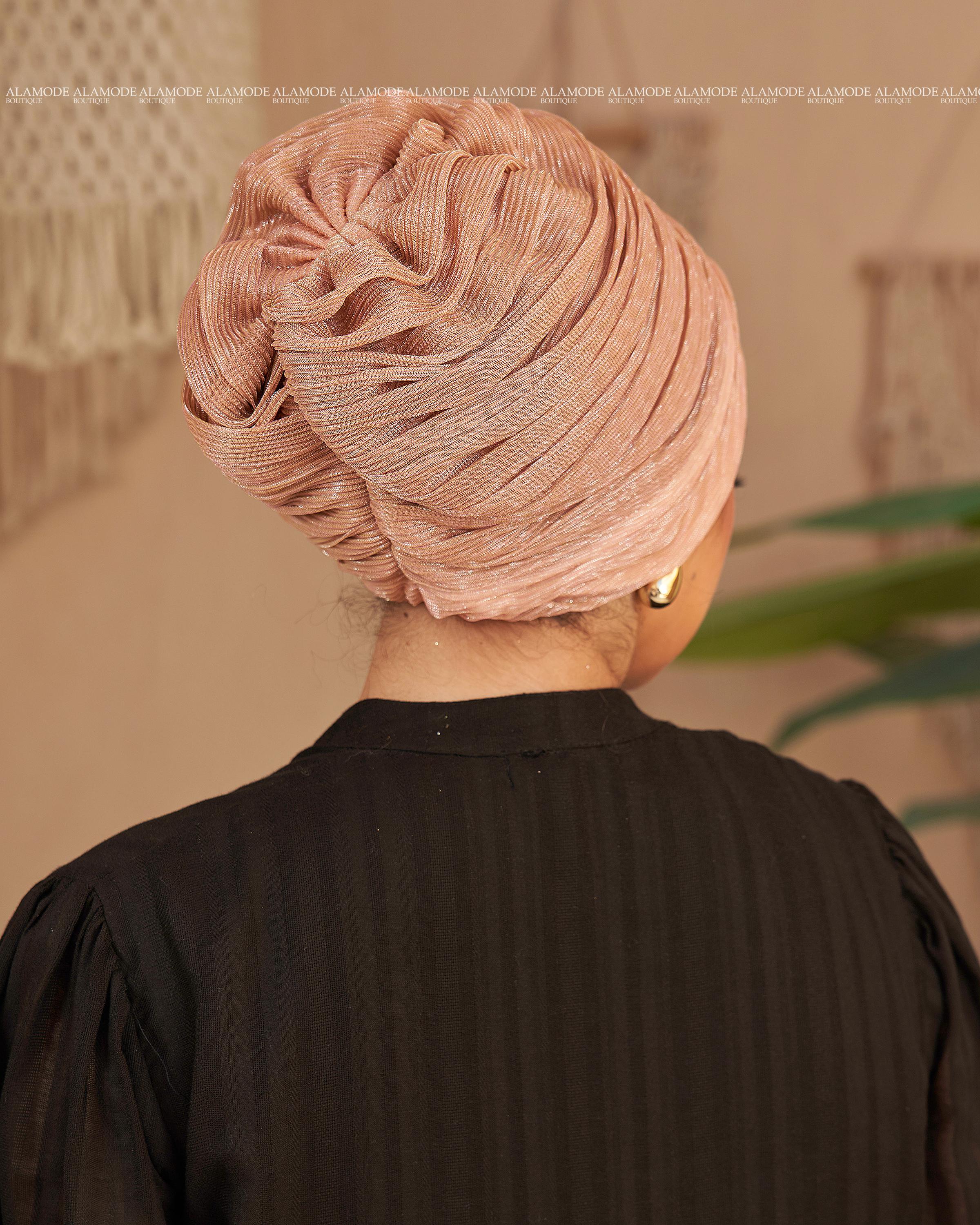 Pink Beige Metallic Back Flower