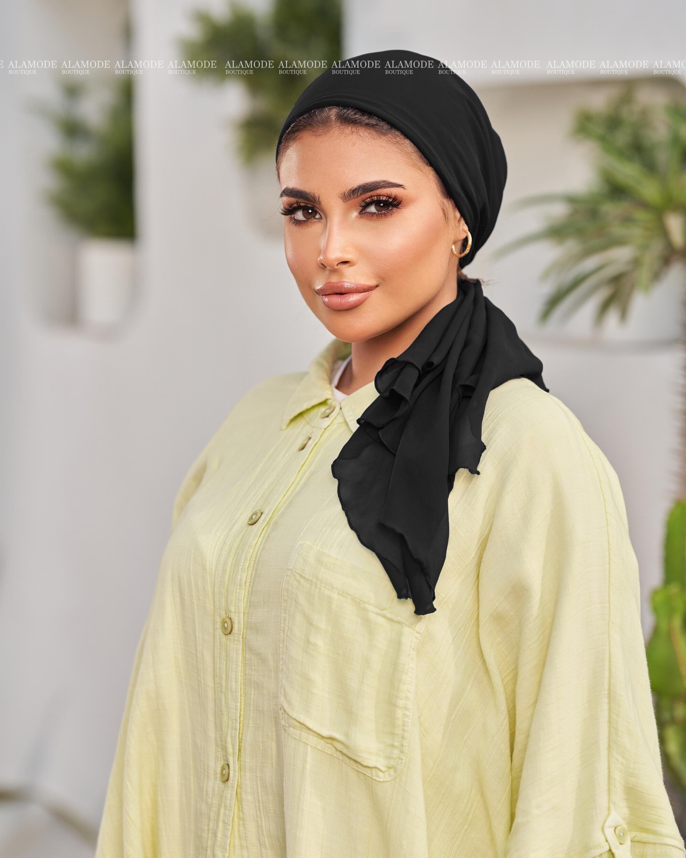 Black Chiffon Mini Tie