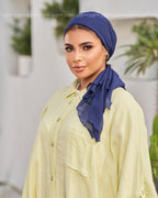 Navy Blue Chiffon Mini Tie