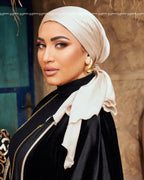 Beige Mini Tie Satin