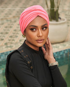 Coral Pink Swim Linked Drapped