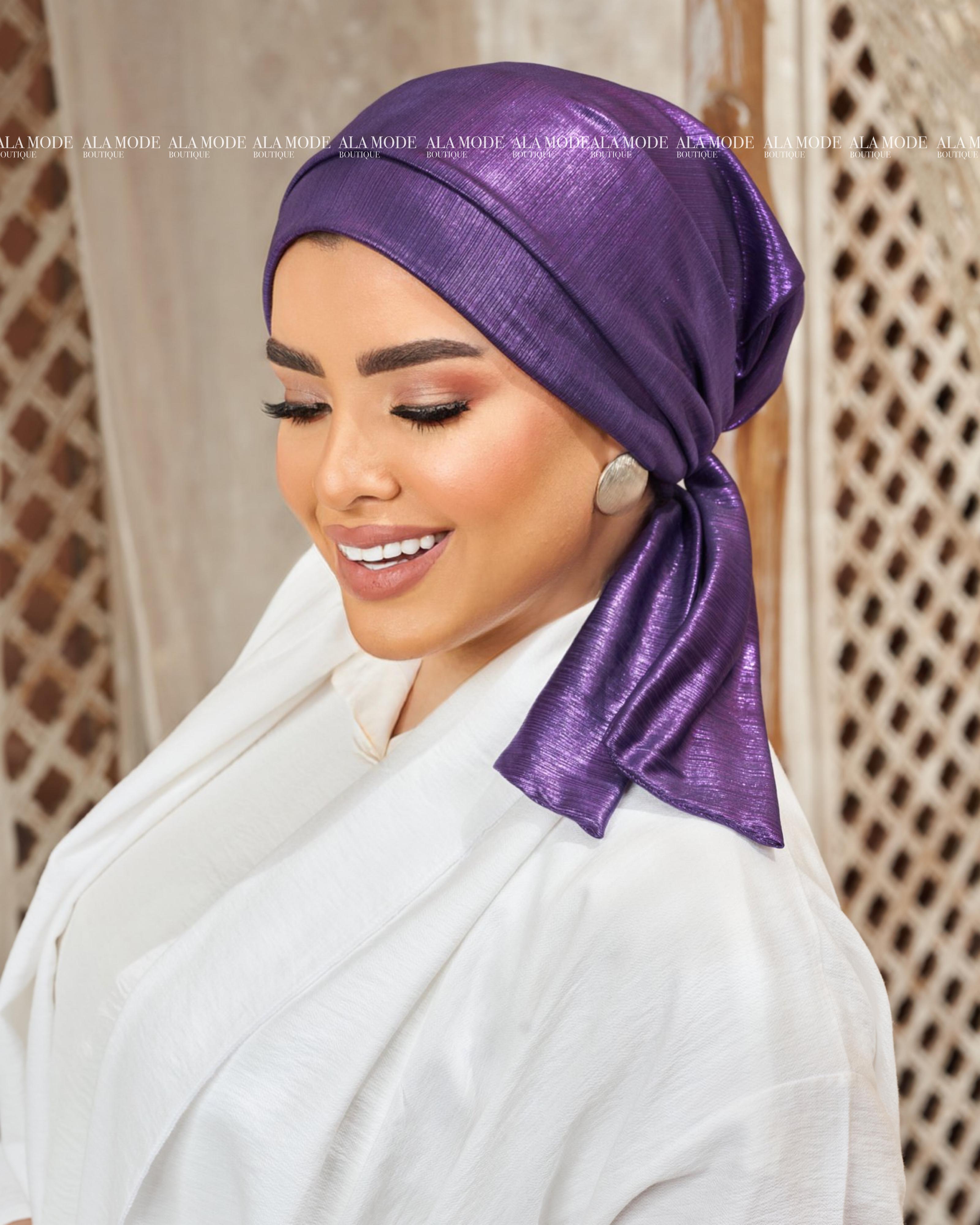Purple Metallic Mini Scarf