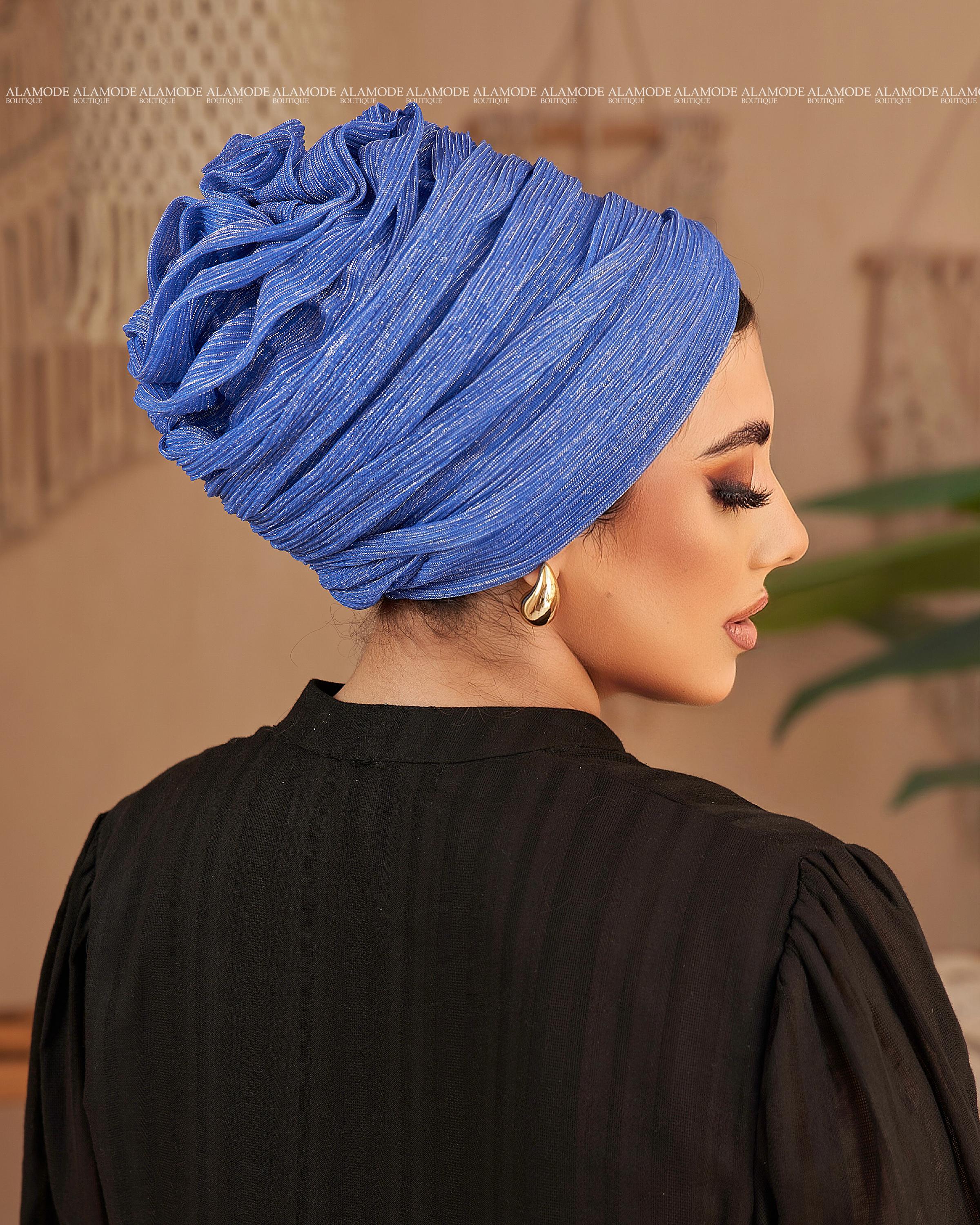 Blue Metallic Back Flower