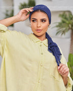 Navy Blue Chiffon Mini Tie