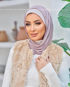Purple Grey Easy Scarf